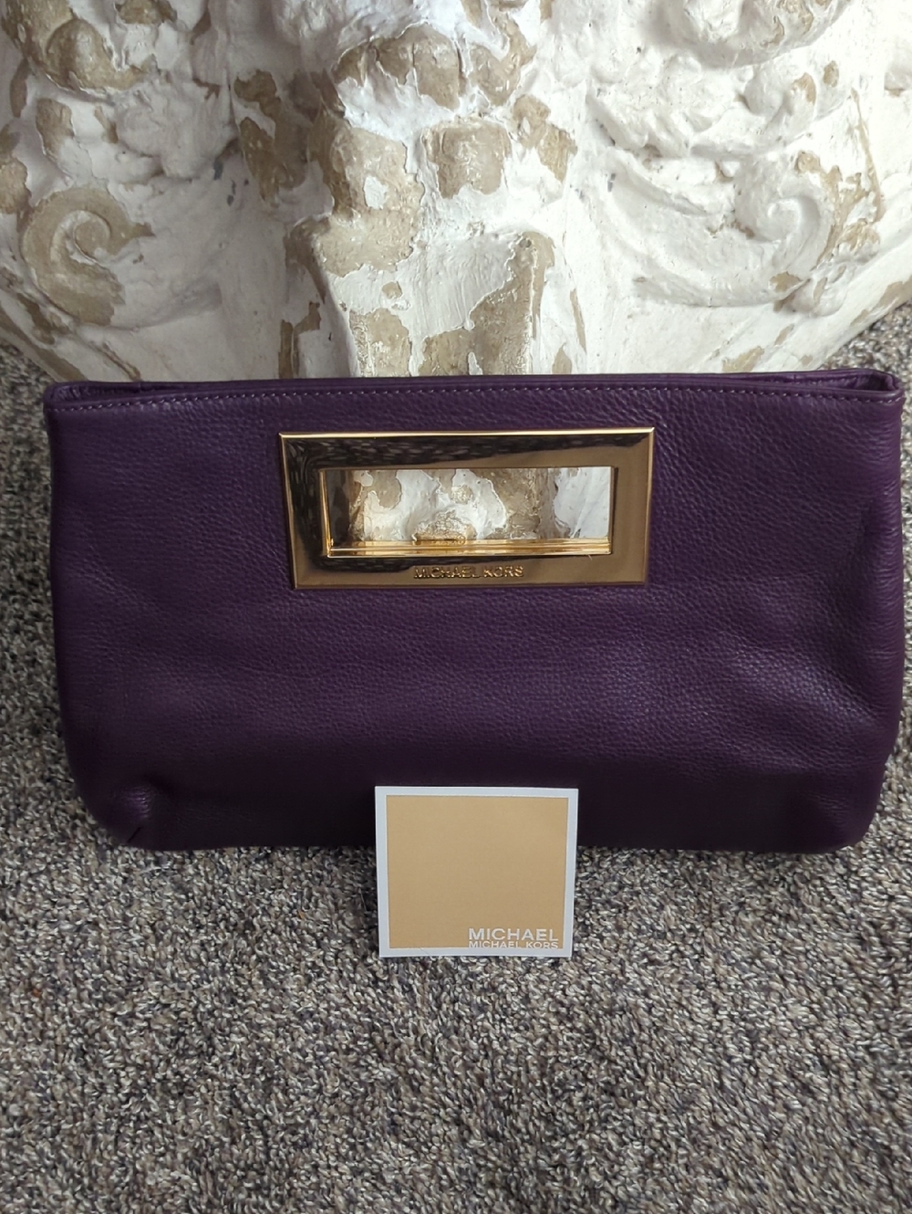 Michael Michael Kors Leather Purple Clutch - Picture 4 of 6